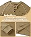 ZITY Long Sleeve Henley Shirts for Men Casual Waffle Thermal Fashion Pullover 3-Button T-Shirt with Pocket,Dark Khaki M