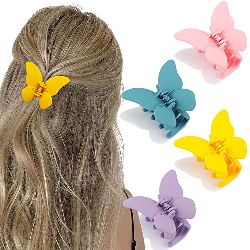 ATODEN Butterfly Matte Claw Clips – 4 Pastel Pack