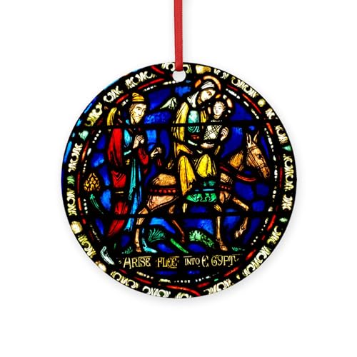 CafePress Flight to Egypt Round 4" MDF Holiday Ornament