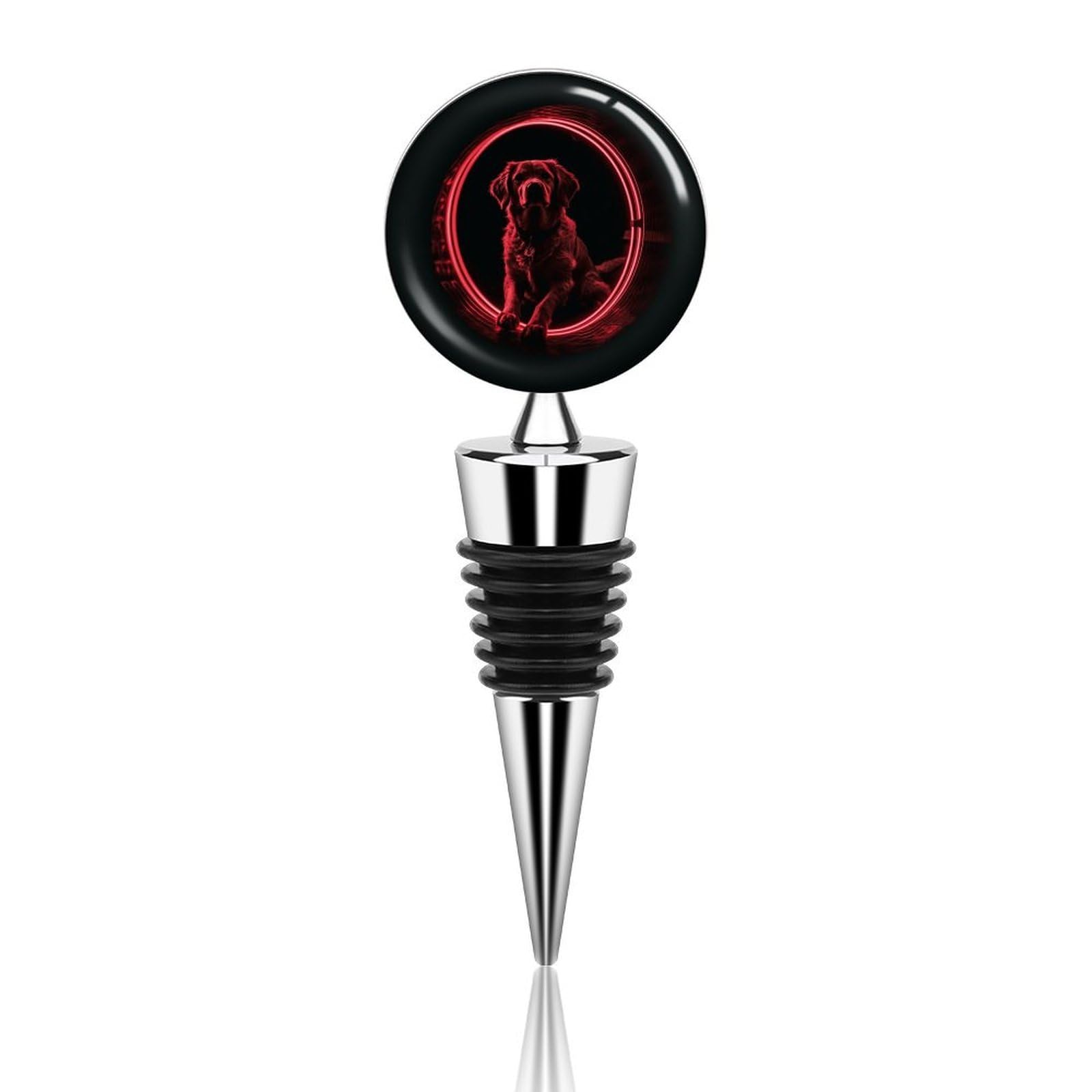 Bouchon de bouteille de vin réutilisable en silicone avec motif chien rouge étanche pour bar