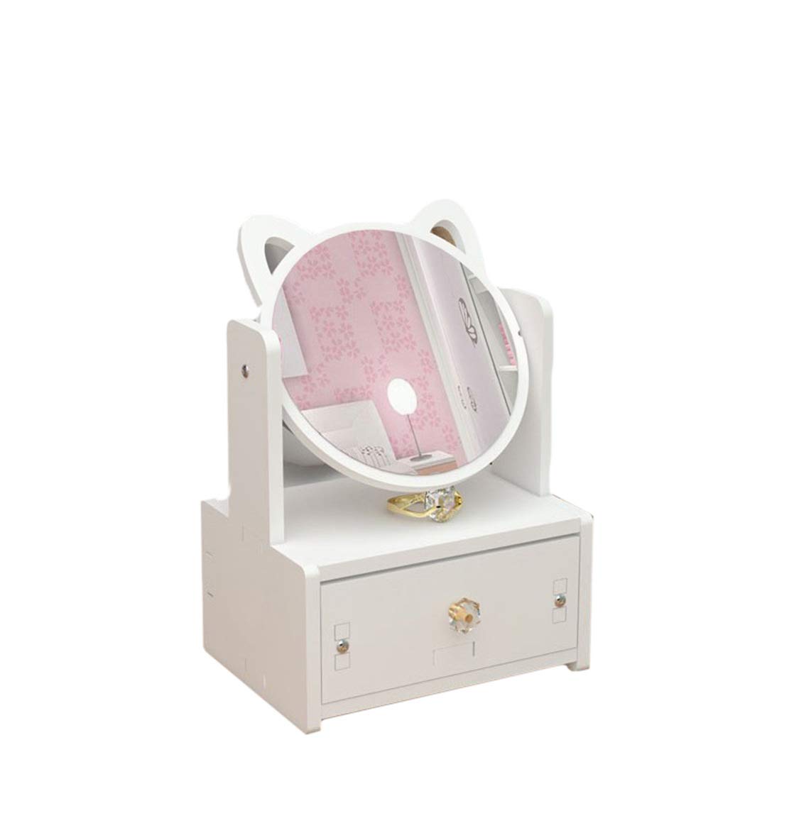 Miroir de Maquillage avec tiroir contre le désordre : organisateur de cosmétiques à 2 couches