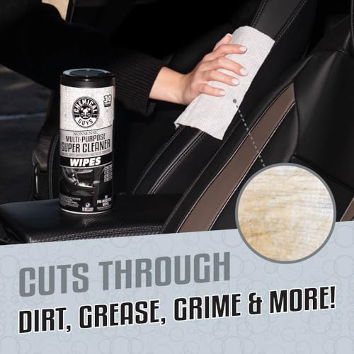 Chemical Guys, Nonsense Colorless All-Purpose Cleaner Wipes, 30 Ct Canister - image 3