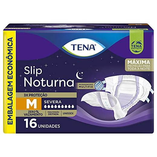 Tena Slip Noturna, Fralda Geriátrica para Incontinência Urinária, M - 16 unidades