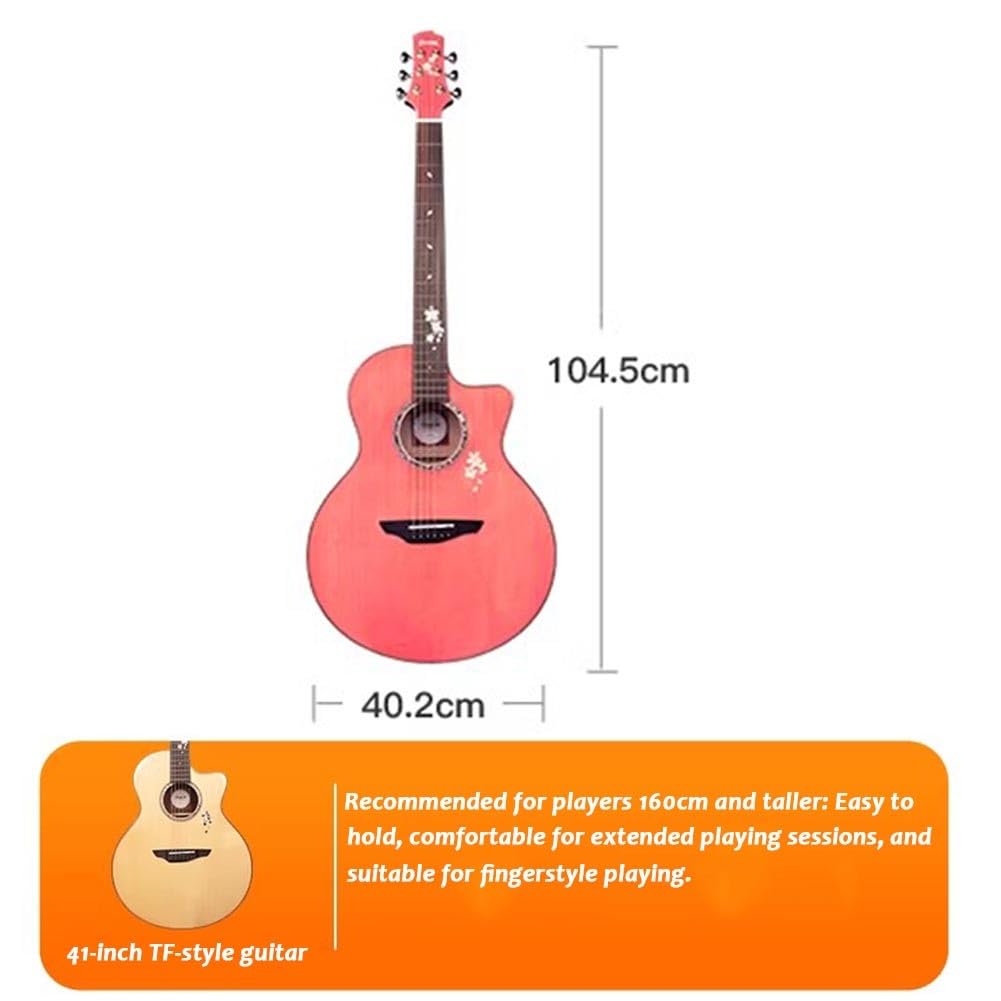 Kit per chitarra acustica, chitarra folk a 6 corde, in legno, con custodia, per principianti e amanti della musica