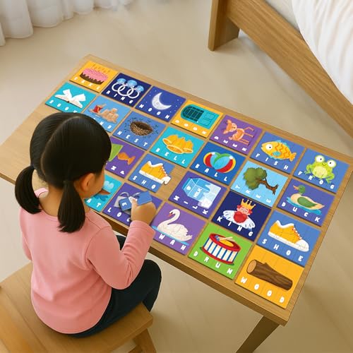 Image of PLAY PANDA 4 Letter Word Jigsaw Spelling Puzzle Game for Kids Learning