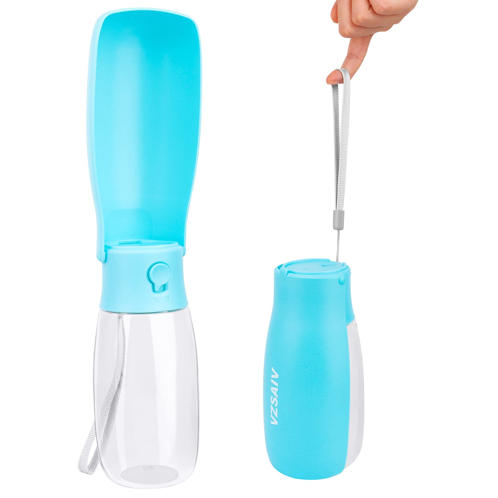 VZSAIV 550ML Bebedero Perro Portatil, Botella de Agua para Perros, Plegable a 180 Grados, Adecuado para Acampar, Senderismo, Viajar