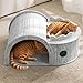 Gralara Cat Tunnel Toy Kitten Nest Foldable Scratch Lounger Portable for Indoor Cats Felt Mat Toy for Playing Sleeping Resting, Gray