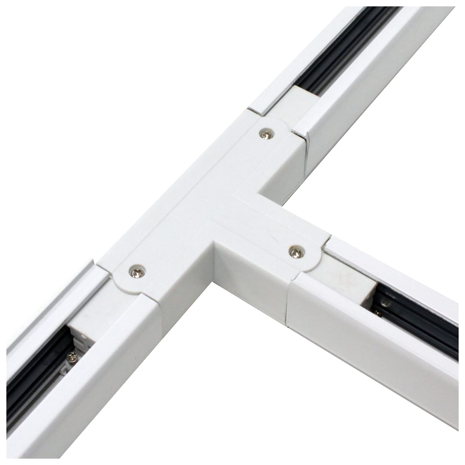 Cablematic - Giunzione A T Per Binario Soffitto A 3 Vie | Raccordo Per Rotaia Light | Colore Bianco | 35x35 Mm