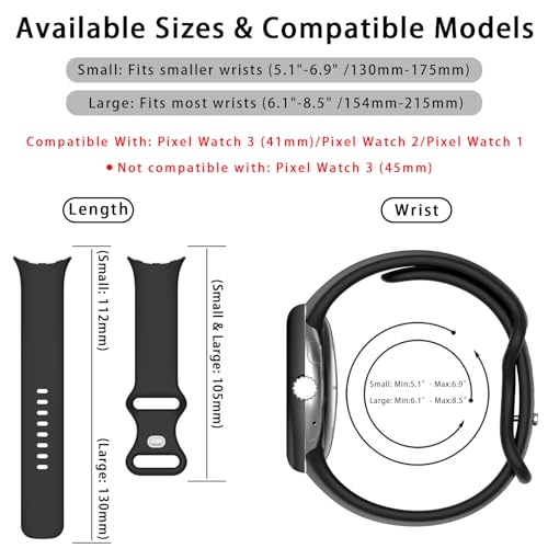 Image of Band Compatible with Google Pixel Watch Soft Silicone Sport Watch Bands Replacement Watch Strap Bracelet for Google Pixel Watch Smartwatch Accessories