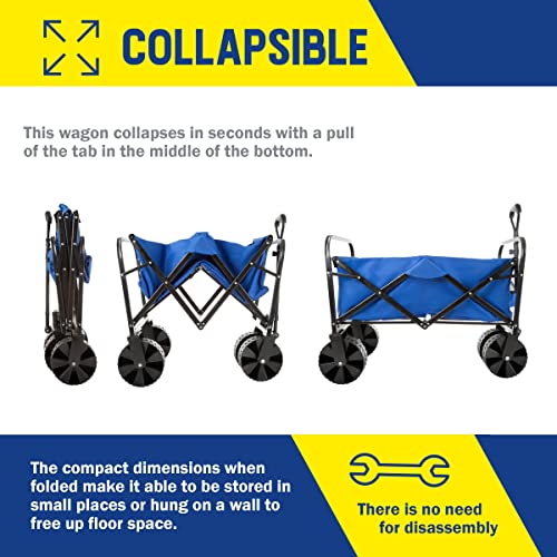 Wakeman Outdoors 75-CMP1097 Vagão dobrável – Carrinho utilitário dobrável para todos os terrenos com