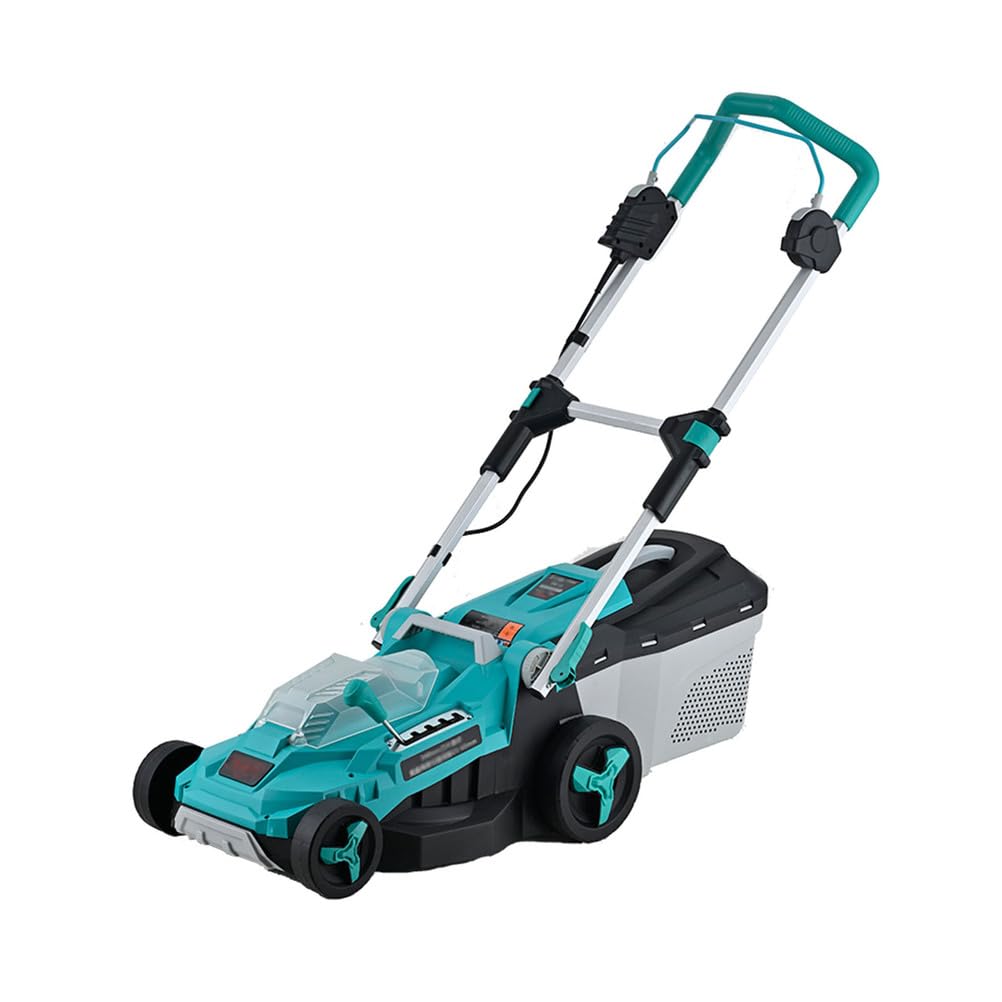 Cortacesped Bateria,Corta Cespedes Electrico con Asa Plegable Y Recogedor De 35 L,Cortacésped Eléctrico 5 Alturas De Corte Ancho De Corte 34 Cm