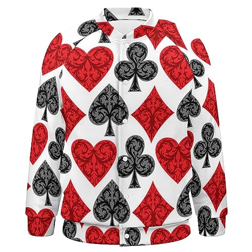 Playing Card Poker Men‘s Baseball Jacket Long Sleeve Casual Coat Bomber Jacket Unisex Streetwear4