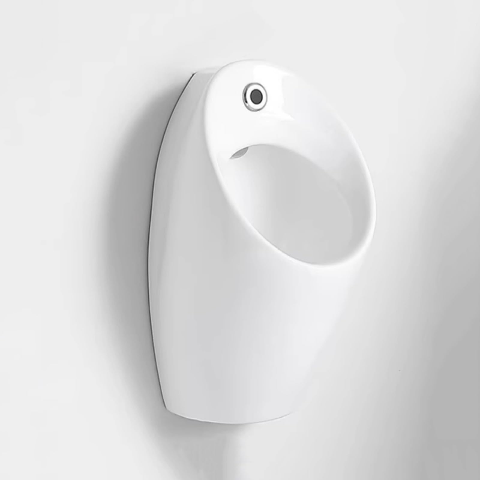 FHRKA Small Commercial Induction Urinal for Men Toilet, Wall-Mounted Ceramic Urinals, Vertical Urinals for Men with Hose (White)