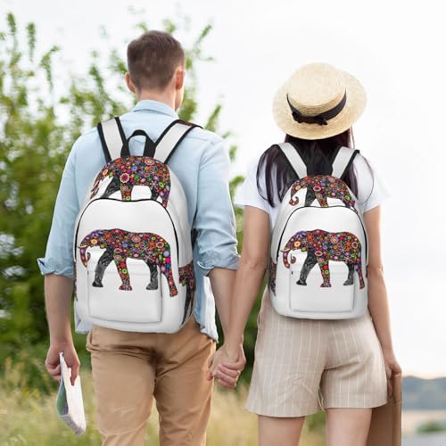 Mochila de viaje con estampado de elefante bolsa de computadora para mujer 6