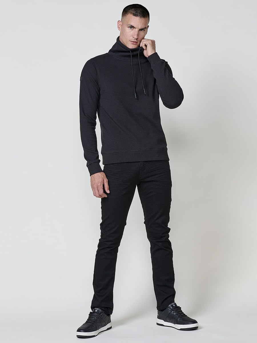 Koroshi Sudadera Hombre Cuello Alto con Cordón Ajustable 2521SU32