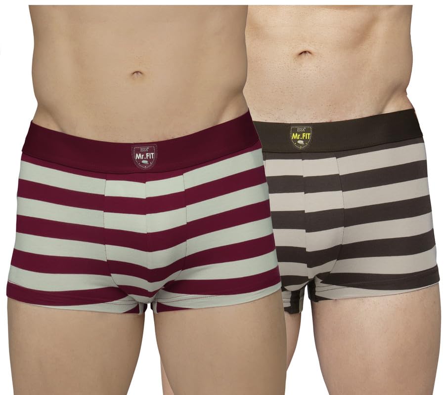essa Mens's Cotton Trunk Striped Designs|Ideal for Everyday Wear|Comfortable and Breathable|Multi-Colour|Outer Elastic|Pack of 2-picture-18