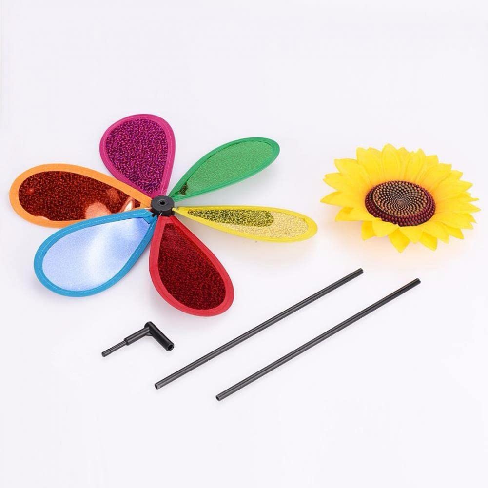 ZYWUOY 4 piezas de molinillo de viento de jardín, molino de viento de girasol, molino de viento, decoración de molino de viento, spinner para patio, césped, jardín, decoración de fiesta