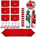 25PCS Christmas Dinnerware Set for 6 Kitchen Dinner Table Decorations Santa Claus Hat Table Runner Chair Back Covers Wine Bottle Cover Bags Cutlery Bags for Xmas Party Table Decor