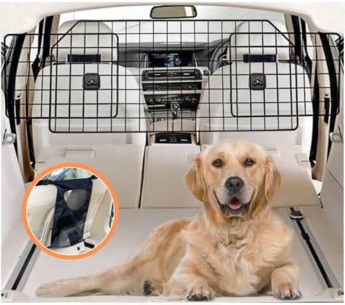 COLETA Dog Car Barrier for SUVs & Vehicles - Adjustable Large Pet Barrier with Bonus Guard Mesh for Full Coverage. Heavy-Duty, Universal-Fit Easy Install-Removal Divider for Pet Car Safety
