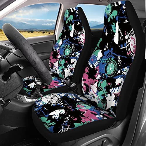 Image of Modysero Graffiti Print Automotive Seat Cover Full Set Custom Breathable Elastic Car Seat Cover for Women Soft Comfortable Vehicle Seat Protector Universal Fit Most Cars SUV Trucks