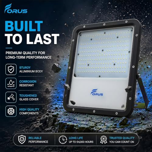 Image of Forus 150W Blue Color Flood Light Outdoor LED Waterproof Decorative Focus Lamp for Home Garden Events Security Terrace Landscape Pathway Building Festival Stage Party Celebration Lighting - 1 Pc