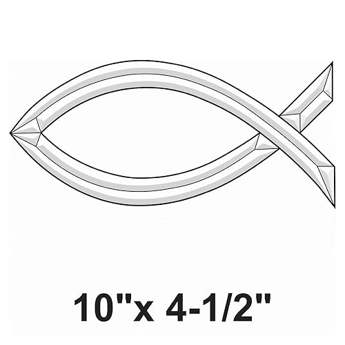 10" x 4-1/2" exquisito cristal transparente religioso peces biselado racimo EC155