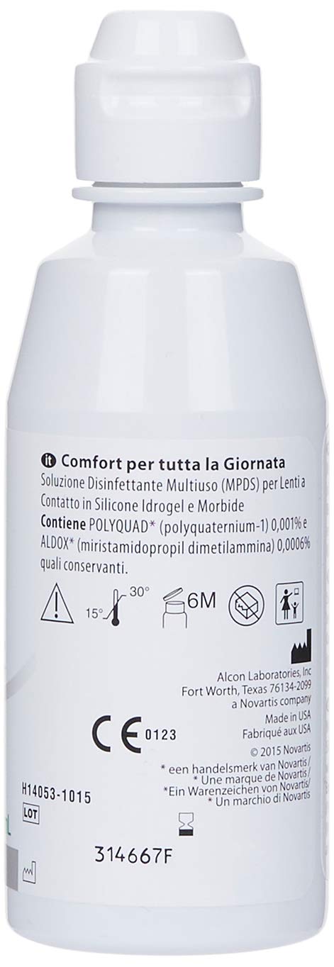 Opti-Free PureMoist - Soluzione di manutenzione per lenti, confezione da viaggio, 1 x 90 ml