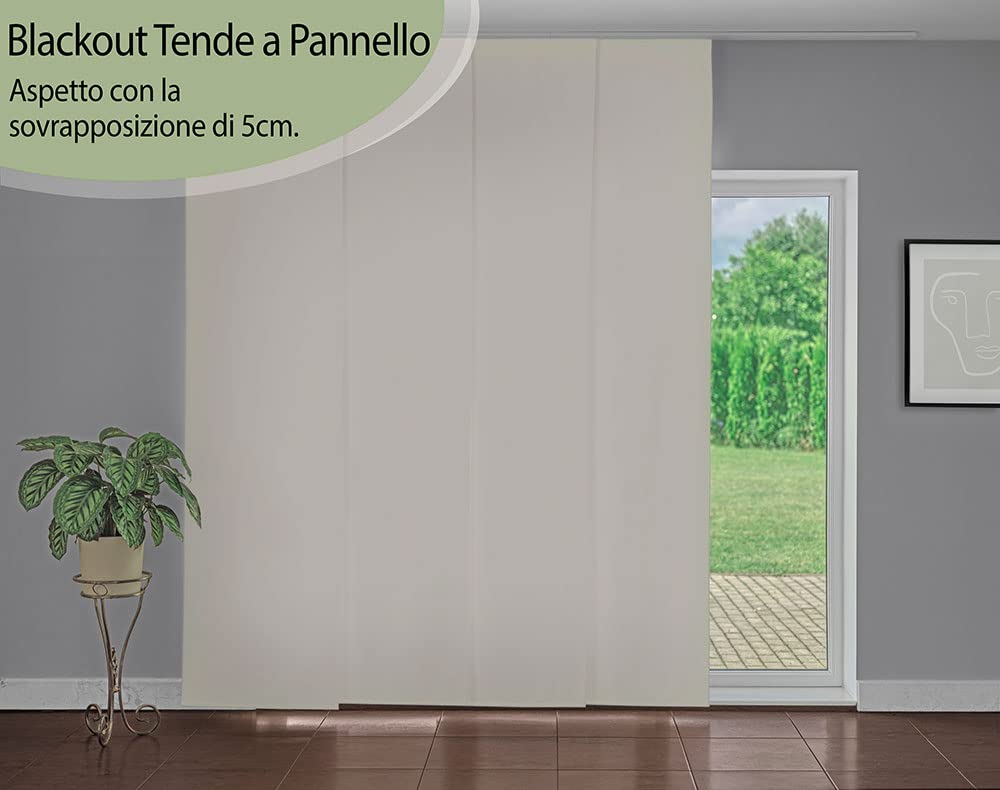 Tenda a pannello scorrevole Bianco tinta unita | Pannello da L 70 x H 295 cm, Oscurante
