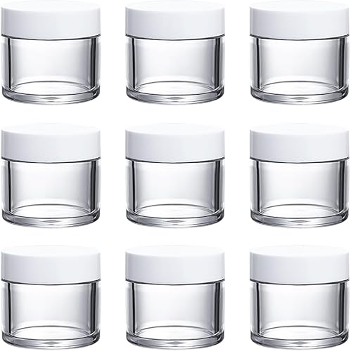 10 frascos de plástico recargables de 1.0 fl oz y 1 oz pequeños frascos para cosméticos, tarros redondos transparentes, tarros vacíos para cremas,