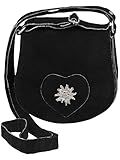 HC Damen kleine Trachtentasche mit Edelweiß, Farben:schwarz