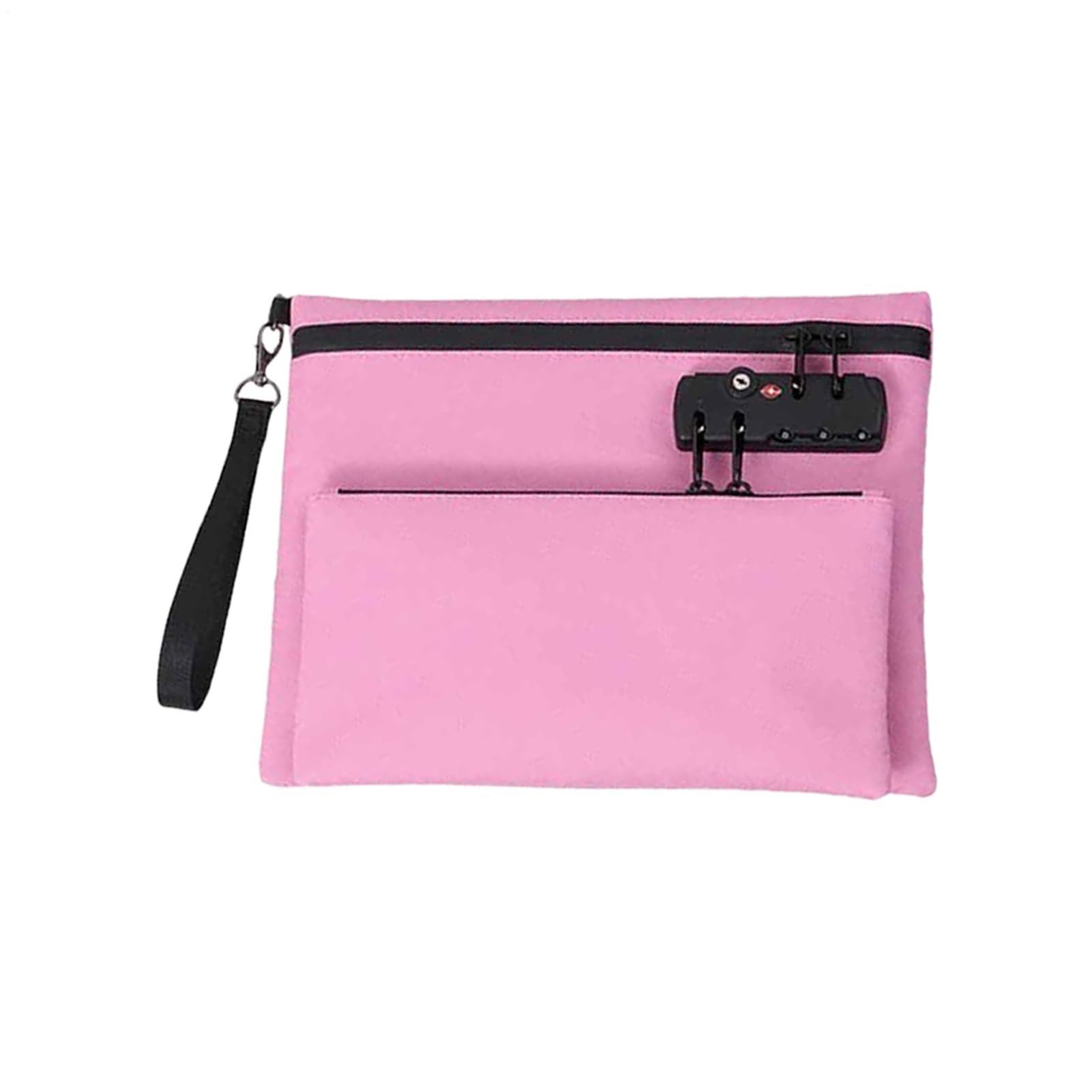 Money Bags with Lock and Zipper | Travel Lock Container | Reusable Zip Locks Travel Bags | Double Layer Portable Lockable Safe Storage for Personal Items, Anti-Theft Zip Password Lock Handbag