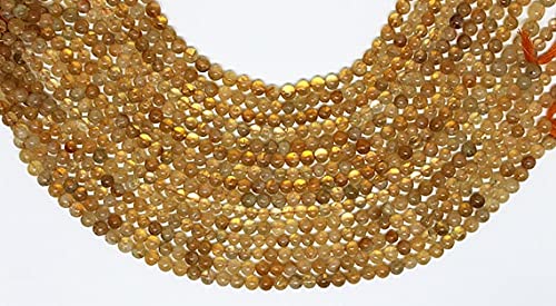 Citrine dorée naturelle en perles lisses pour création joaillerie haut de gamme