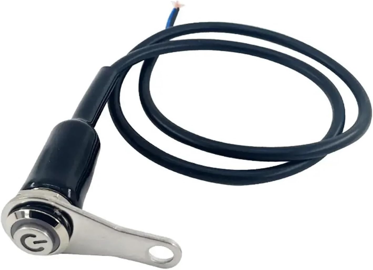 1PC Motorcycle Switch Handlebar Mount Aluminum Alloy Fog Light Lamps Motorbike Horn Push Button Switch(Blue)