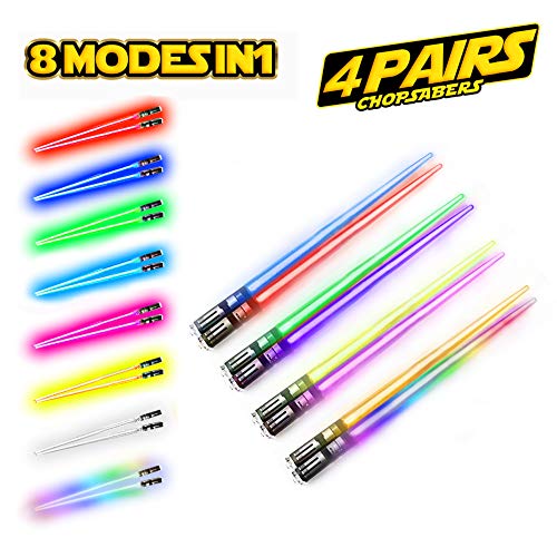 LIGHTSABER CHOPSTICKS LIGHT UP STAR WARS LED Glowing Light Saber Chop Sticks REUSABLE