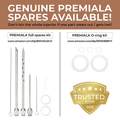 Premiala Awesome Meat Injector - The Original Turkey Injector Creates The Juiciest Turkey And Bbq Ever! 3 Needles + Cleaning Brushes + 100% Food-Grade Materials = Guaranteed To Keep Your Family Safe! #TOP4