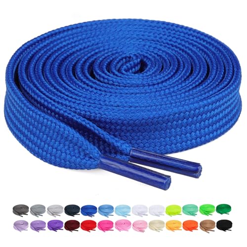 Image of Booyckiy 2 Pairs 2 /5 inch Flat Shoe Laces for Sneakers 31 Colors Shoelaces in 27 inch-72 inch