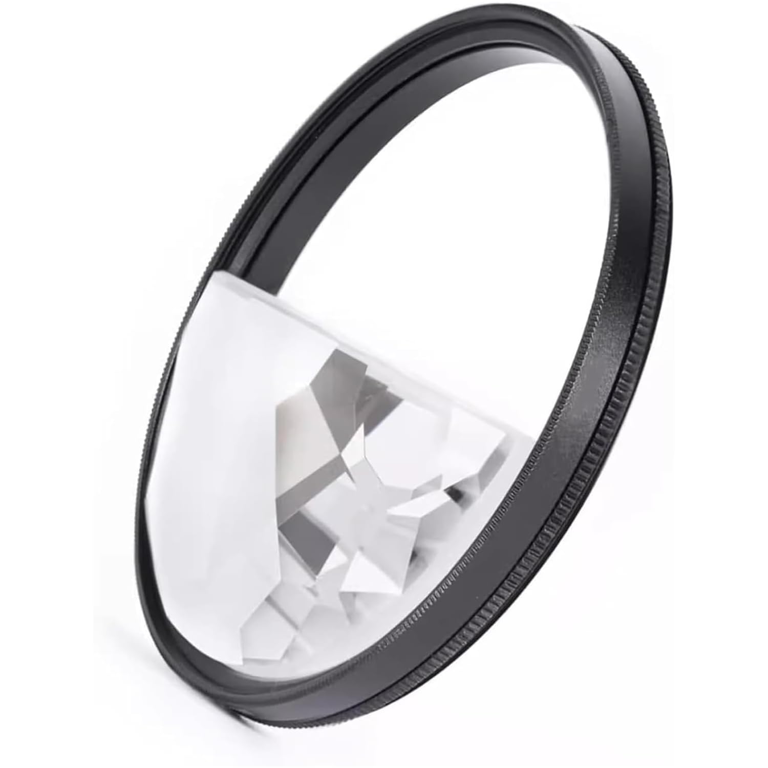 QINGHEDZSW 77mm Split Glass Prism Lens Filter, Half Kaleidoscope Filter, Photography Accessories, Optical Glass Prism, for DSLR Cameras