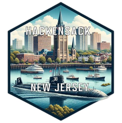 Hackensack New Jersey Souvenir Travel Destination Die Cut Hexagon Decorative Flat Magnet 2-Inch Hackensack New Jersey Souvenir Travel Destination Die Cut Hexagon Decorative Flat Magnet 2-Inch
