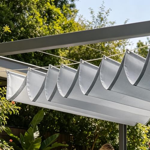 Voile d'ombrage rétractable très résistant, bâche de protection imperméable pour porche de luxe