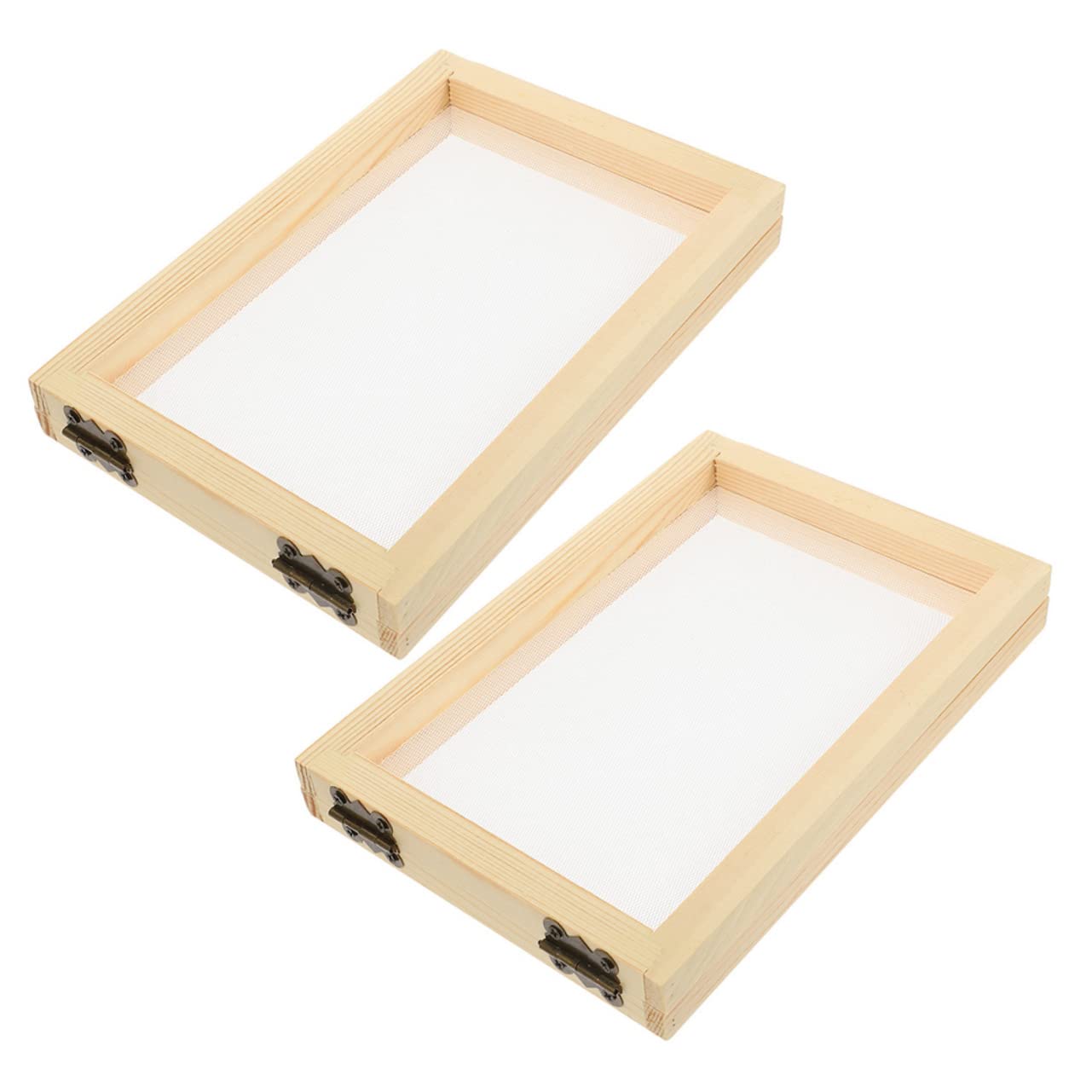 SEWACC 2Pcs Paper Frame Paper Making Screen Frame Paper Deckle Kid Craft Paper Making kit Origami DIY Paper Package papermaking Mould Frame Brain Toy Student Wooden Copper Paper Flowers