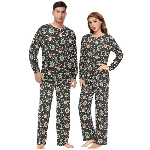 Laprad Men's Women's Long Sleeve Pajama Sets Comfy 2 Piece Loungewear