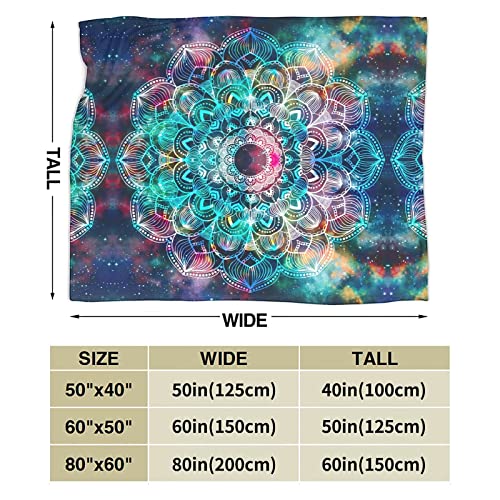 Voudlye Hippy Floral Mandala Blanket (60" X 50") And Pillowcase (18" X 18") Comfort Warmth Soft Plush Throw For Bed Bedroom Sofa #TOP1