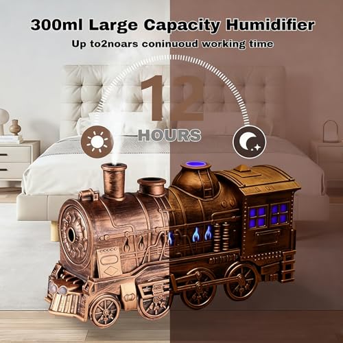 Difusor de Aceites Esenciales en Forma de Tren 300ml Oro miniatura 2