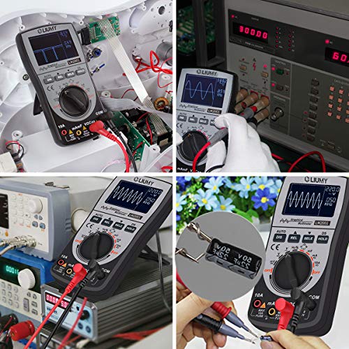 Oscilloscope Multimeter 2.0 Update,LIUMY Professional LED Handheld Oscilloscope Multimeter with 200ksps A/D Automatic Waveform Capture Function,DC/AC Voltage/Current Test,HD Display with Backlight