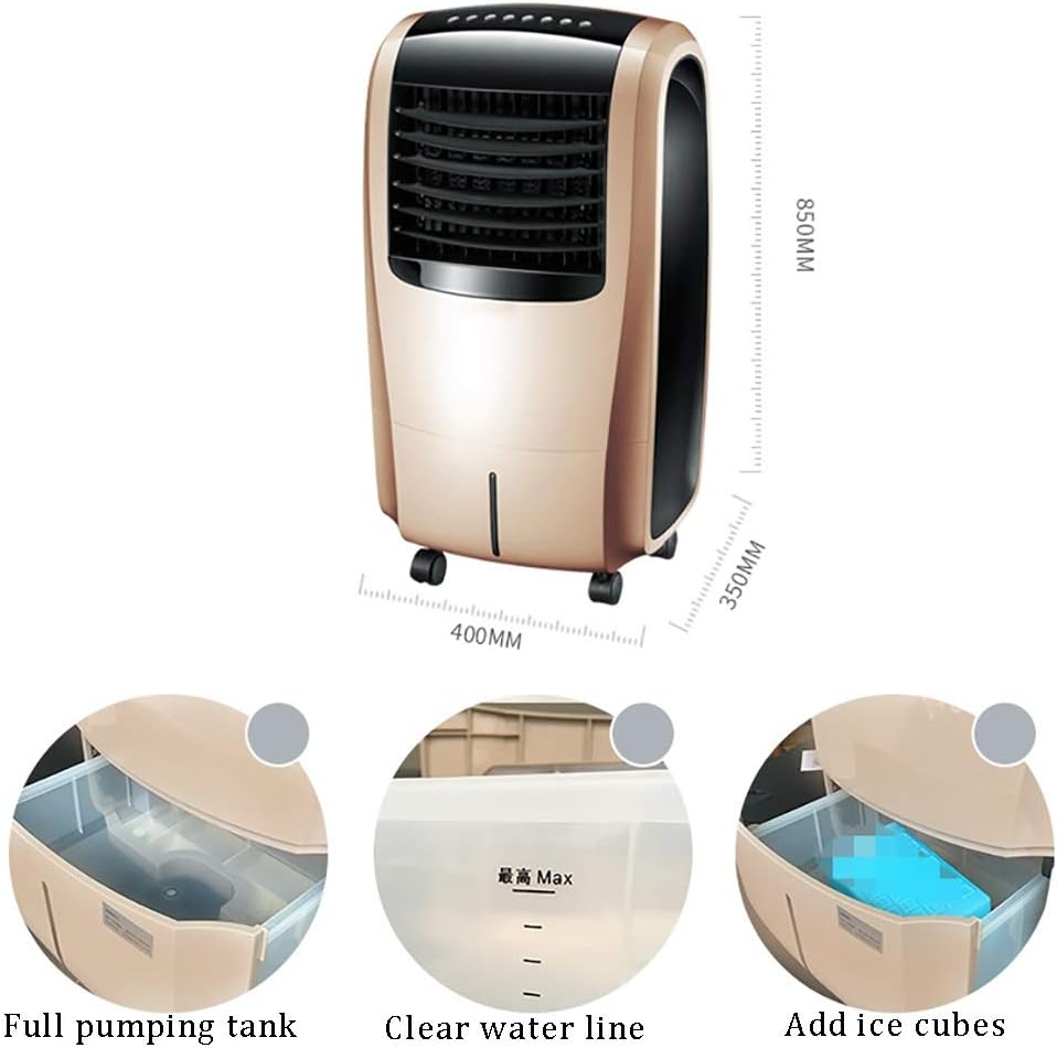 Summer Air Cooler Portable Heating Cooling Air Conditioner 15h Timer 10L Water Tank LED Panel 4 in 1 Cold Fan Yellow