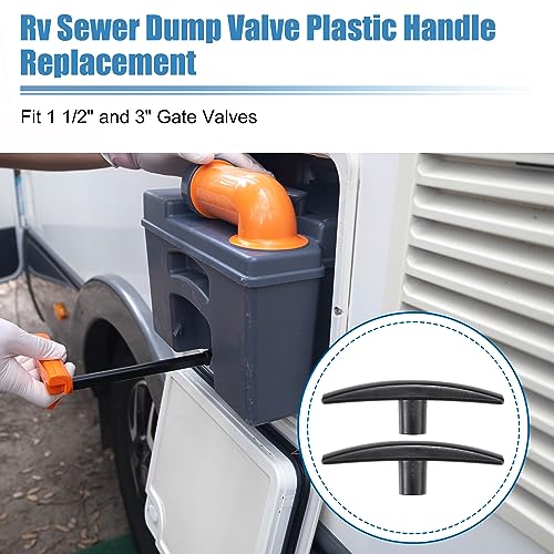 Image of uxcell 2 Pcs RV Waste Valves Handles for 1 1 /2 inch and 3 inch Gate Valves Rv Sewer Dump Valve Plastic Handle Replacement
