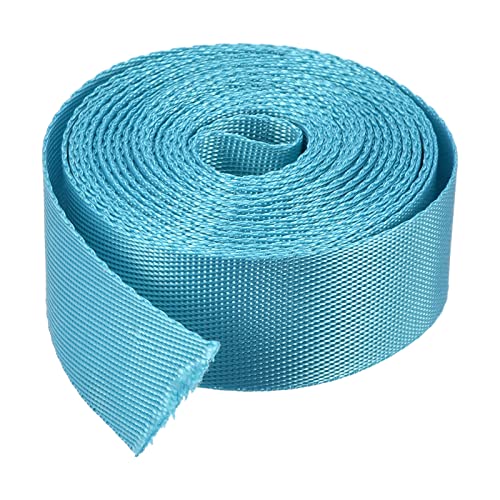 Image of MECCANIXITY Flat Nylon Webbing Strap 1 Inch 4 Yards Lake Blue for Backpack, Cargo Strap, Luggage-rack