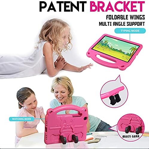 KINGSKEEN Case for Samsung Galaxy Tab A 8 Inch(2019), SM-T290/T295, Premium EVA Shock Proof Light Weight Professional Kids Case,With Handle Built-in Bracket and Shoulder Strap (Rose)