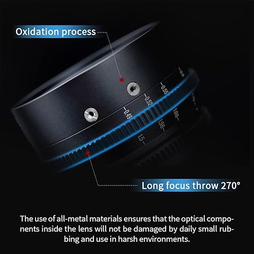 Miniatura 5 de 7artisans Lente Cine T1.05 de gran apertura de 0.984 in1.378 in1.969 in Lente de cine de gran angular con enfoque manual de baja distorsión (1.378