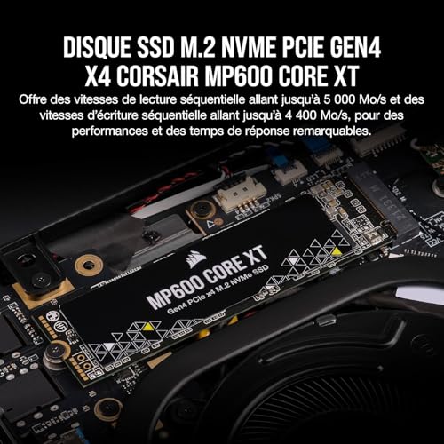 Image of Corsair MP600 CORE XT 1TB PCIe Gen4 x4 NVMe M.2 SSD - High-Density QLC NAND - M.2 2280 - DirectStorage Compatible - Up to 5,000MB /sec - Great for PCIe 4.0 Notebooks and Desktops - Black
